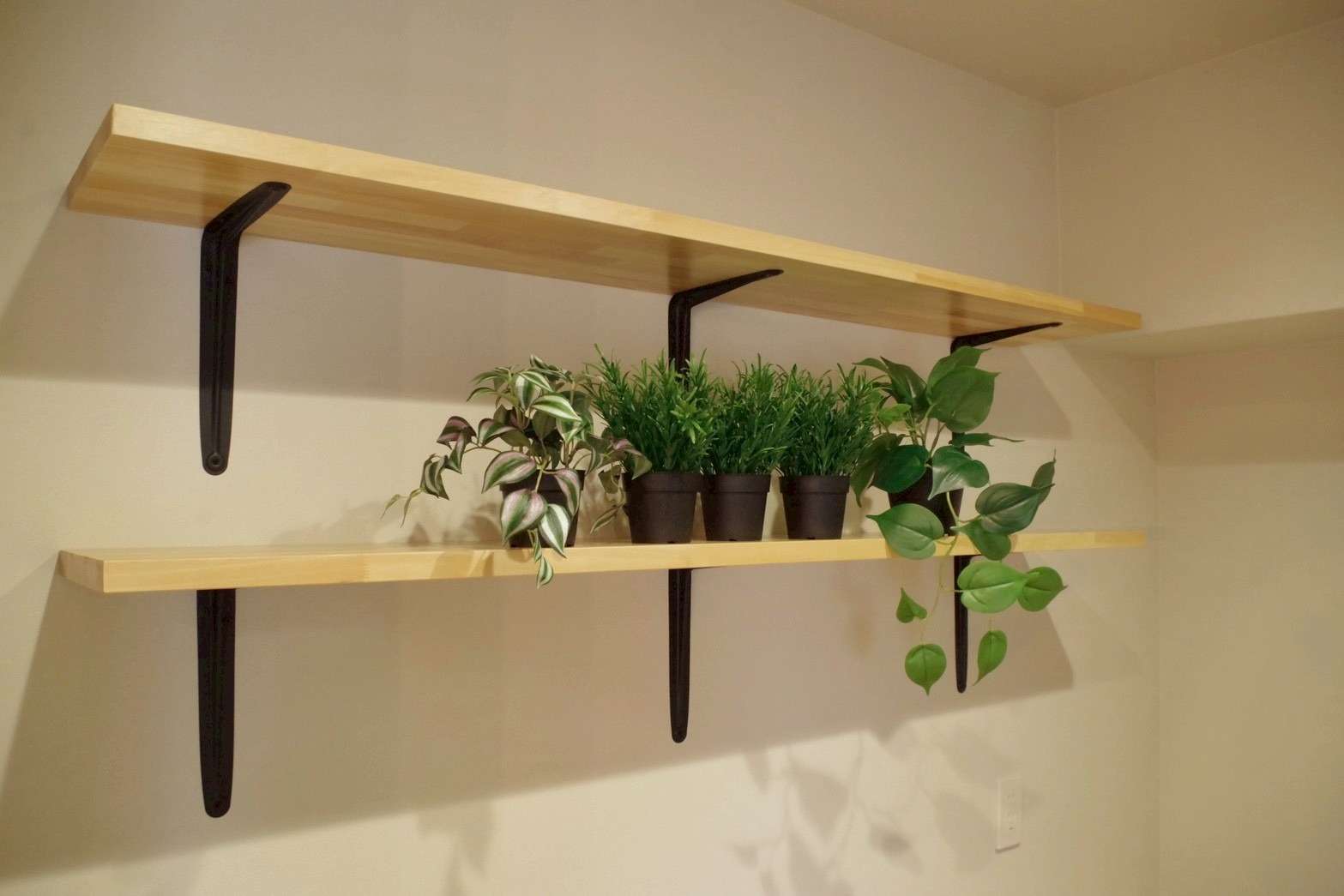 お気に入りのマグカップや雑貨を飾れる棚つき。